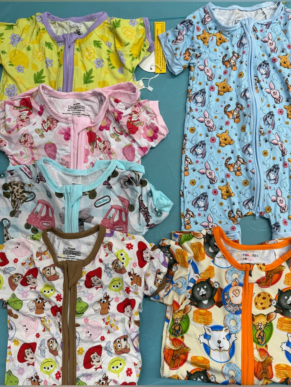 Mixed Characters Kids One-Piece bamboo Romper - Assorted Colors